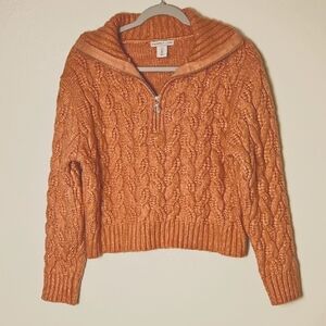 Cable Knit Rust/Burn Orange Sweater